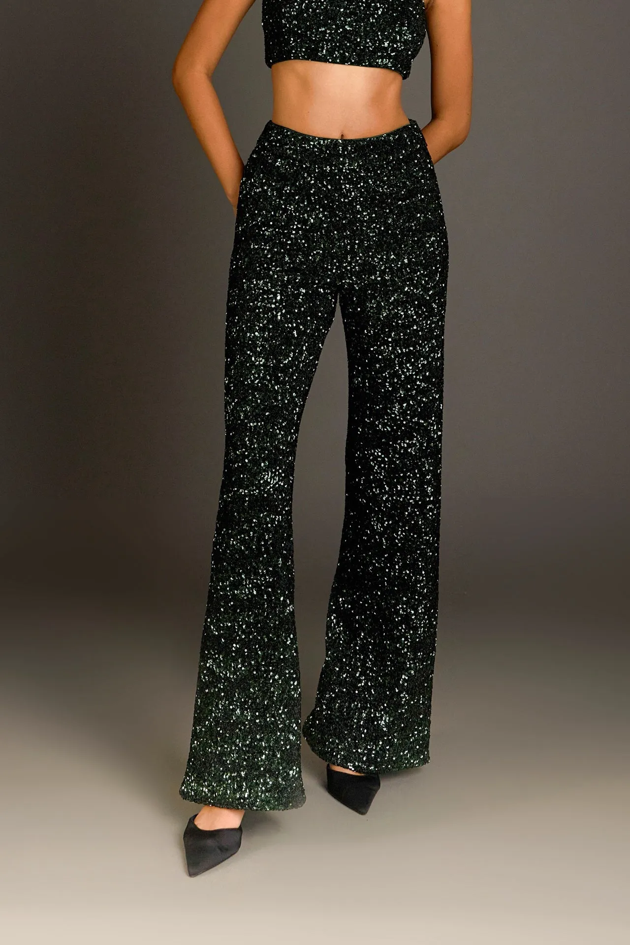 Sequins Wide Leg Pants