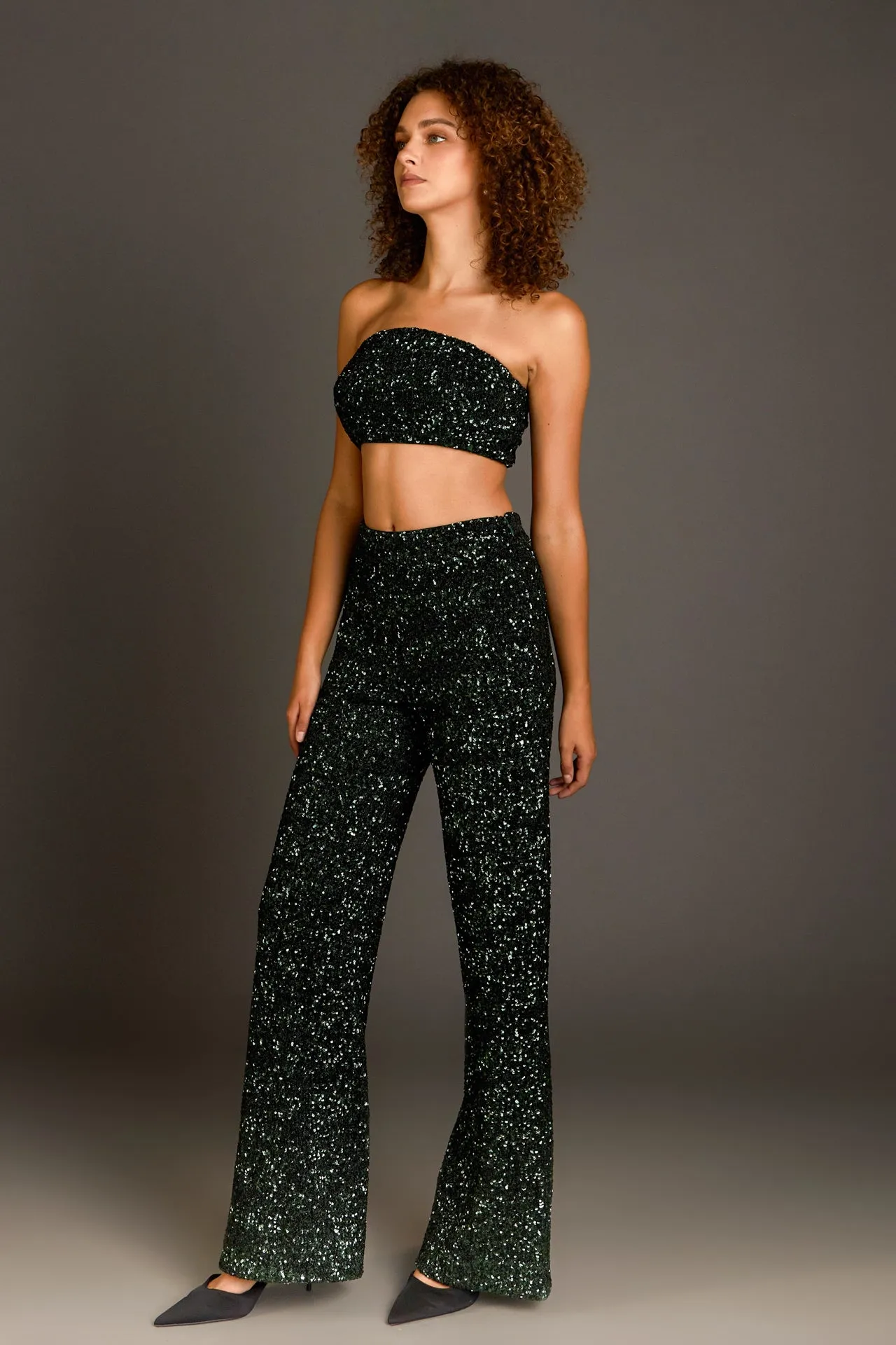 Sequins Wide Leg Pants