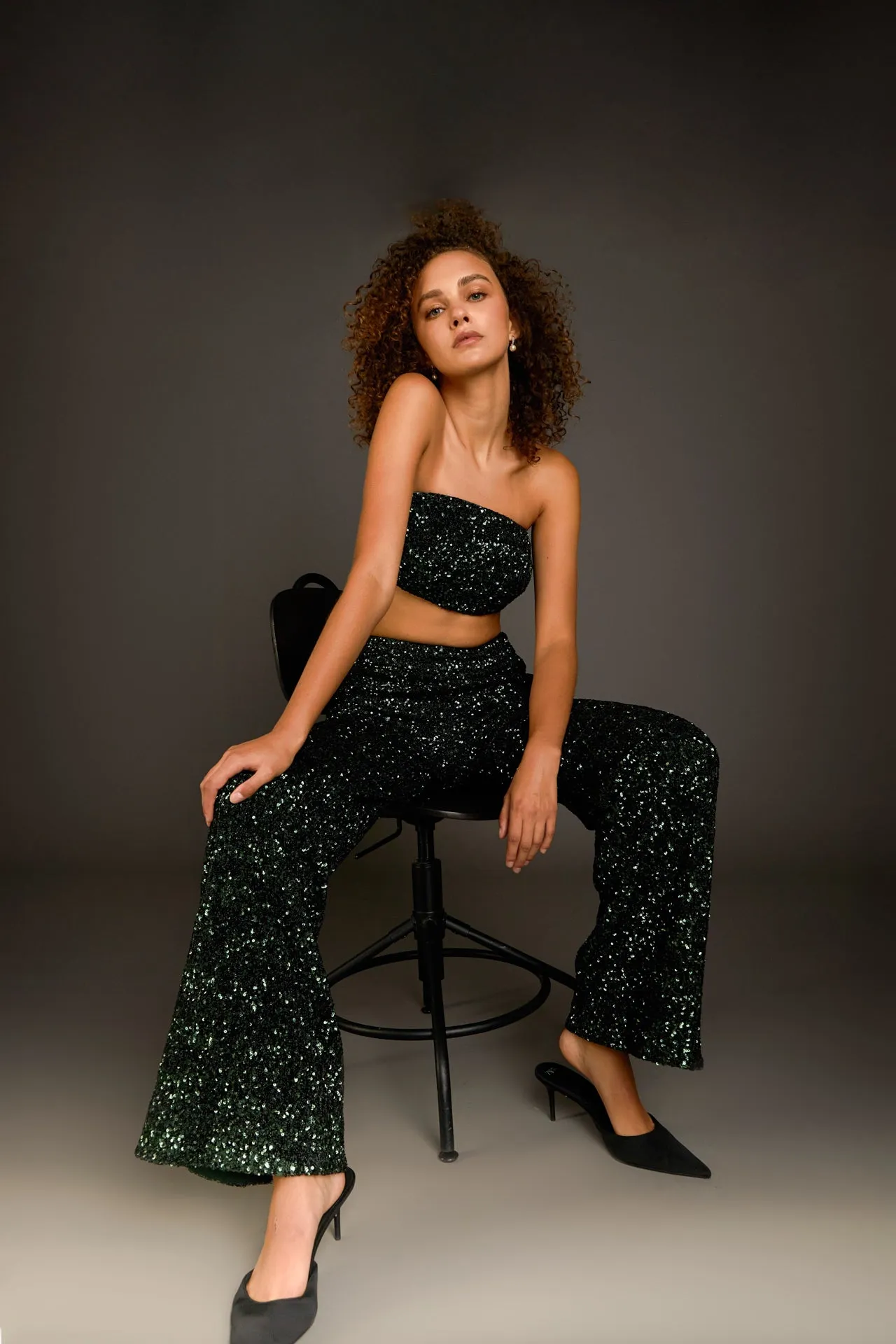 Sequins Wide Leg Pants