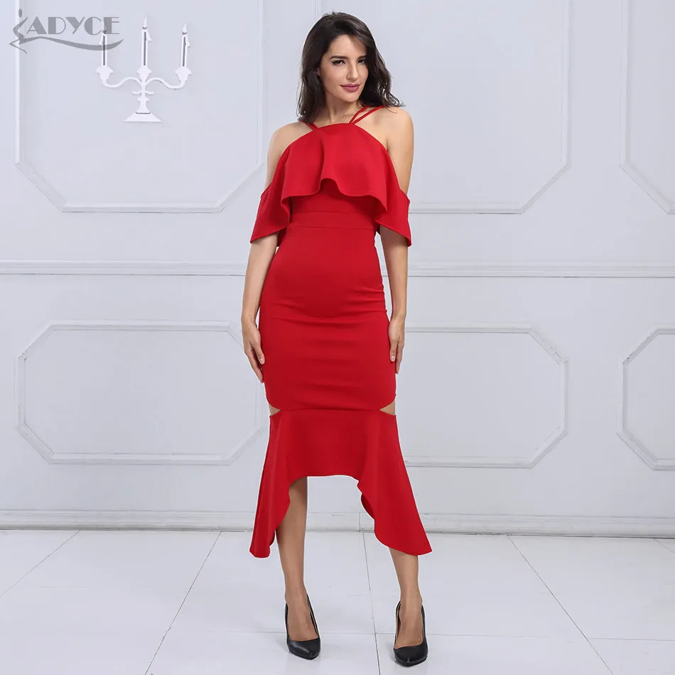 Short Sleeve Vestidos Ruffles Ankle Length  Party Dress