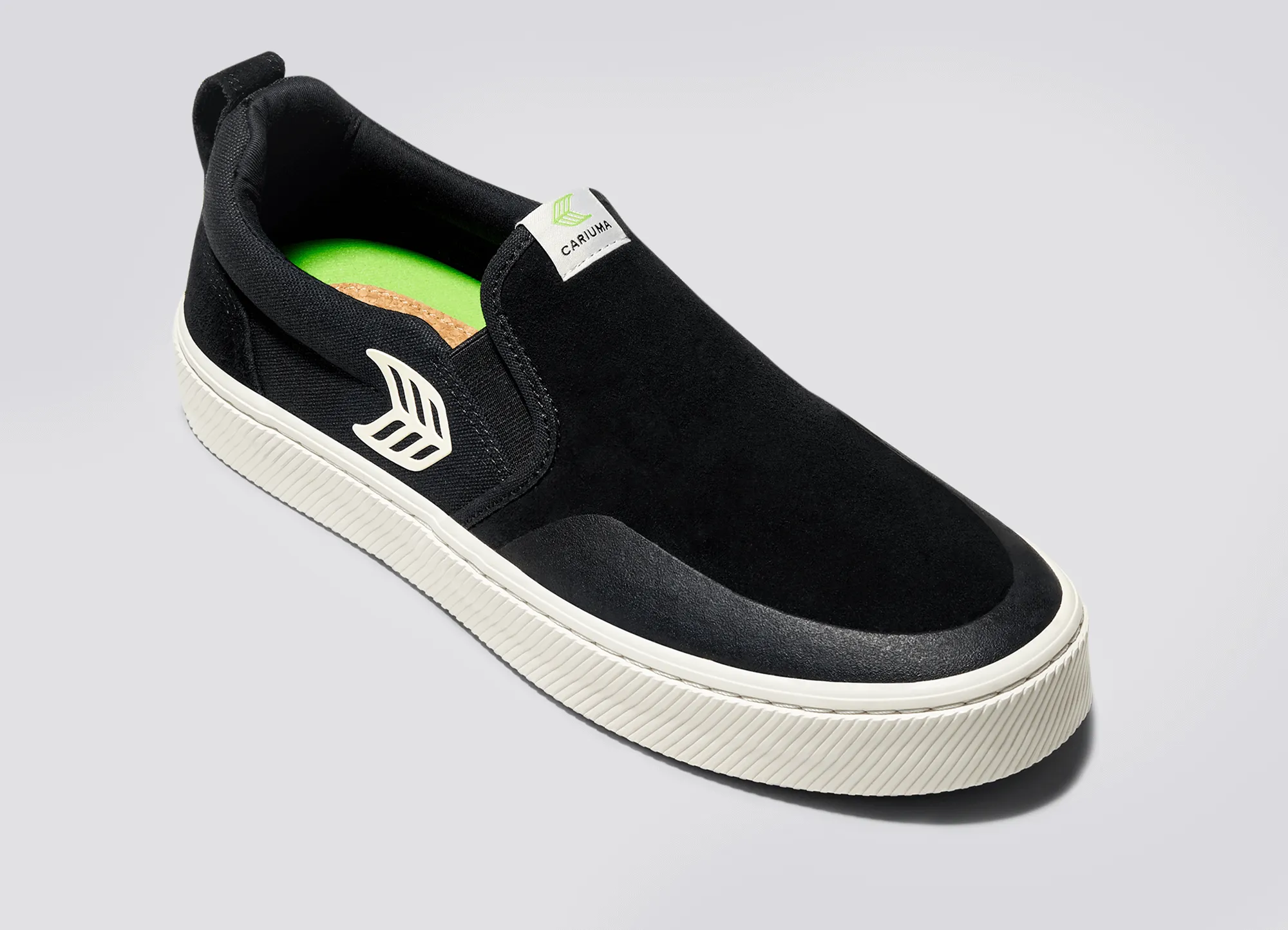 SLIP-ON PRO Black Suede and Canvas Ivory Logo Sneaker Women