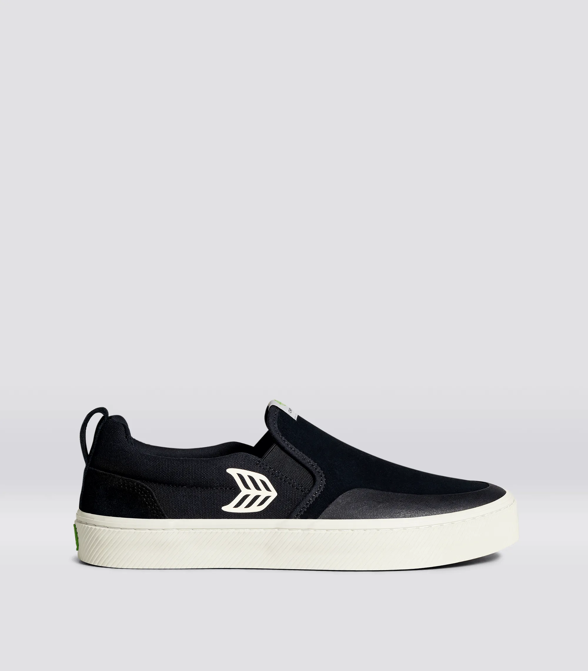 SLIP-ON PRO Black Suede and Canvas Ivory Logo Sneaker Women