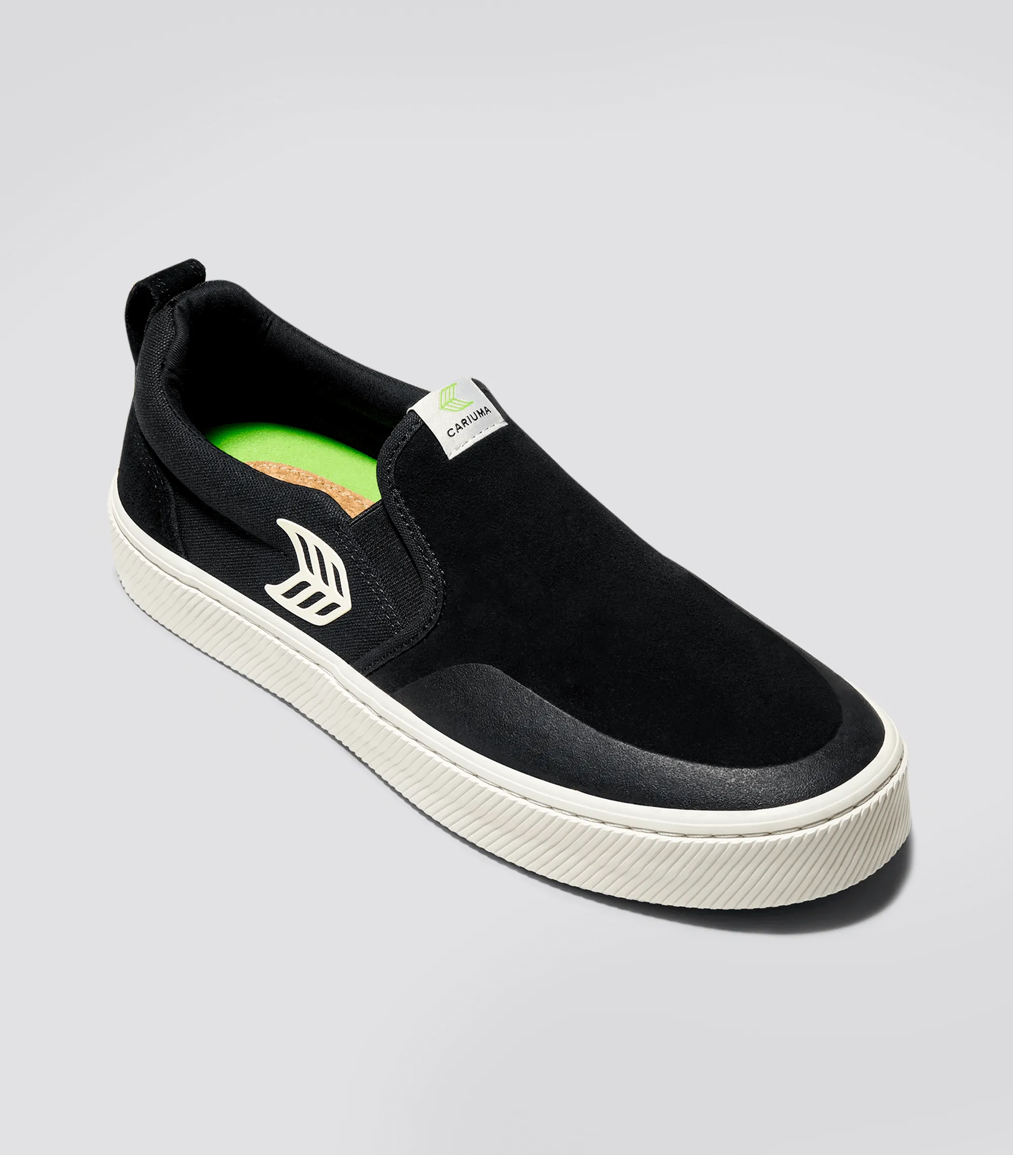 SLIP-ON PRO Black Suede and Canvas Ivory Logo Sneaker Women