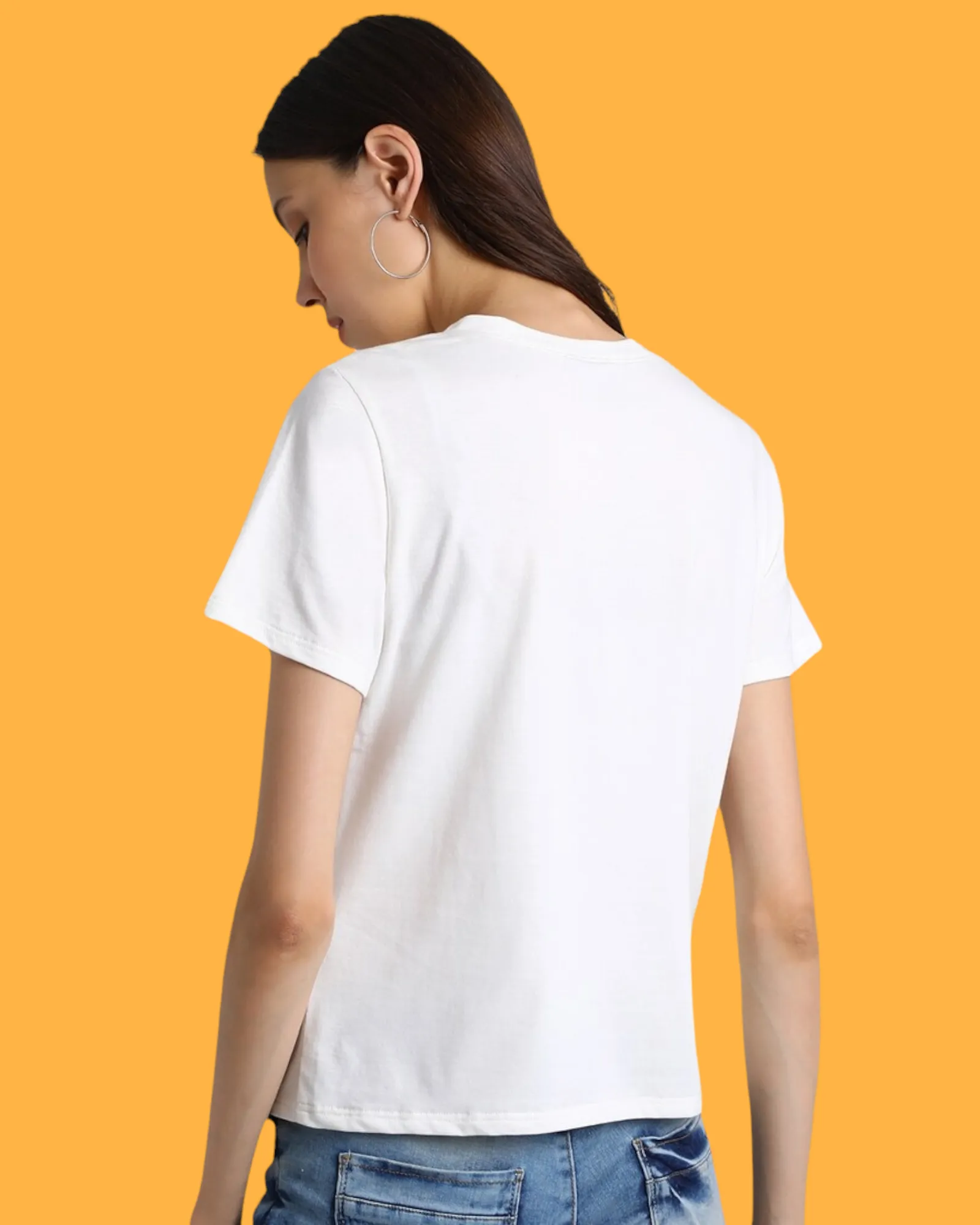 Smart Prints White T-Shirt Women's