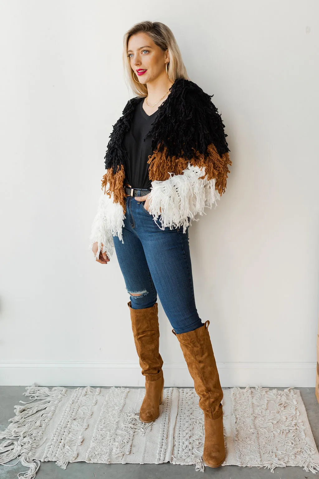 snow down shag jacket