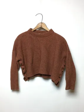 Spice Cropped Side Button Sweater