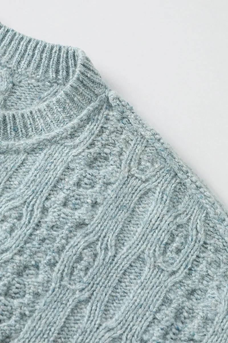 Super Chunky Cashmere Cable Knit Crewneck Sweater