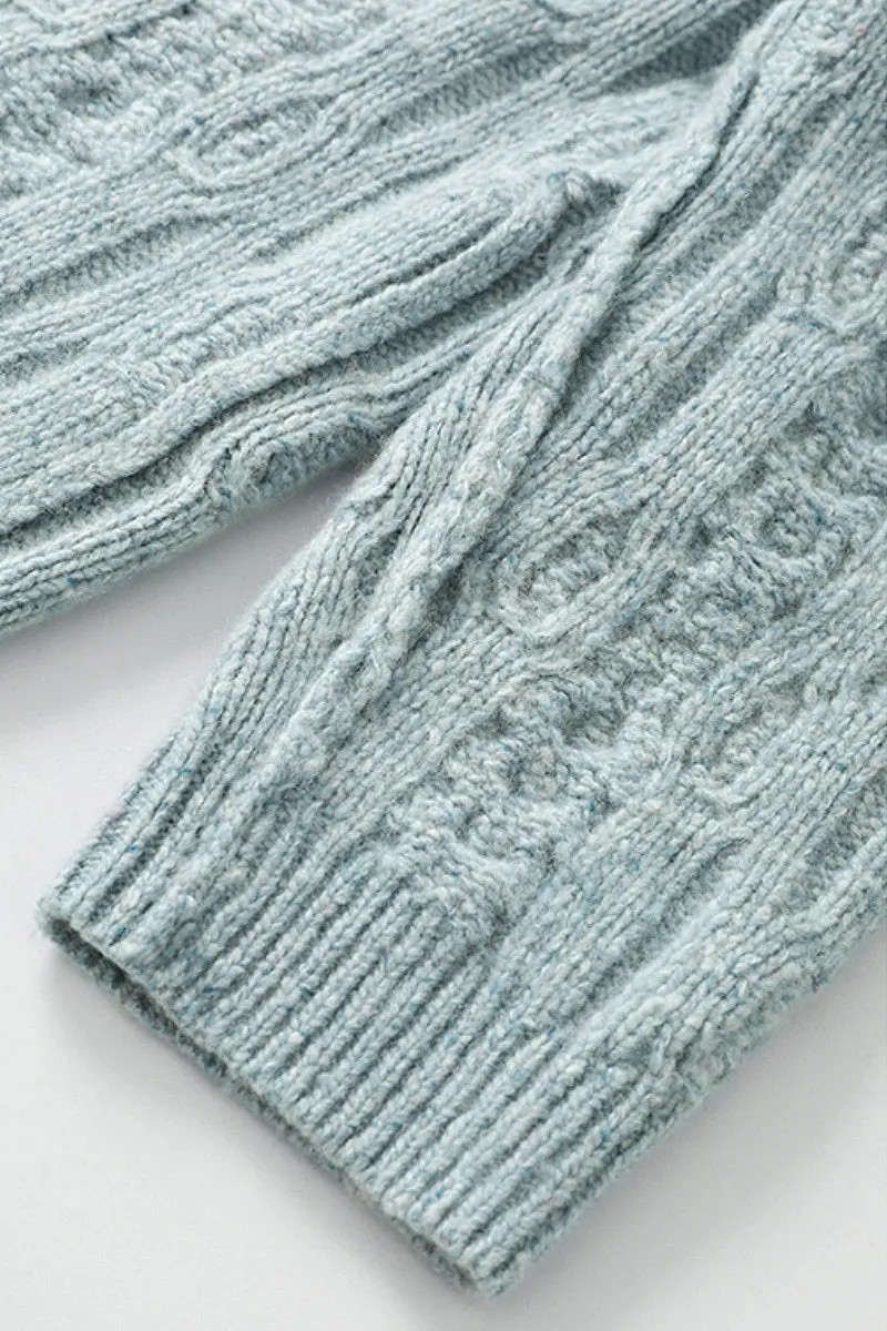 Super Chunky Cashmere Cable Knit Crewneck Sweater