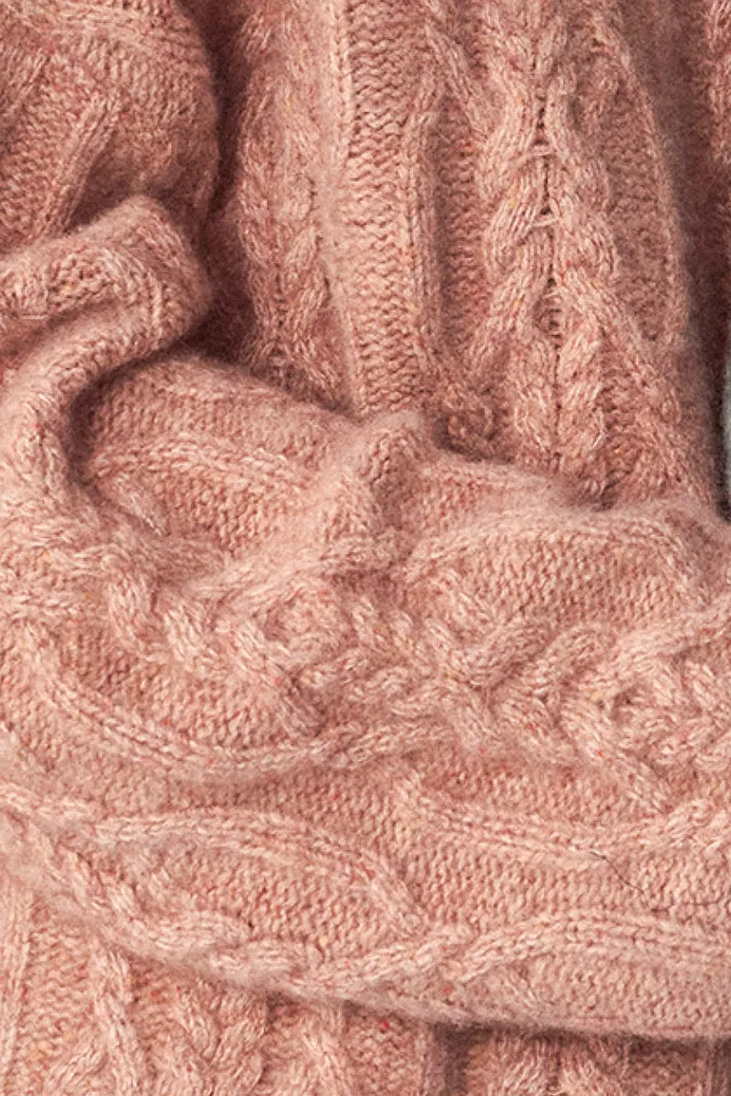 Super Chunky Cashmere Cable Knit Crewneck Sweater