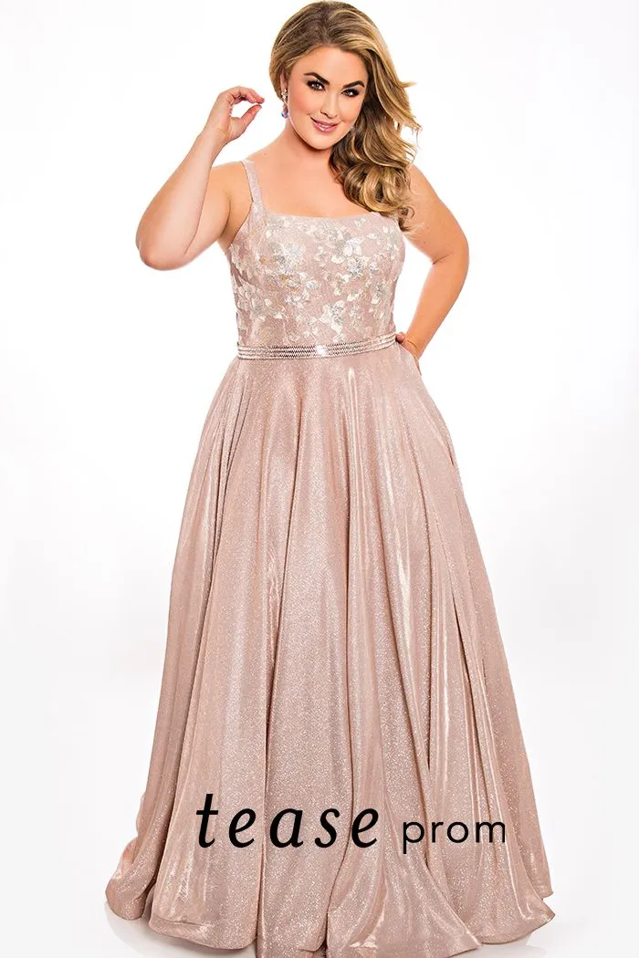 Tease Prom 2007 Size 16 straight embroidered neckline a line prom dress evening gown
