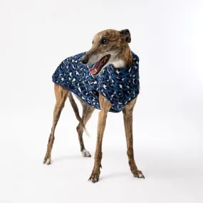 The Floofy Fleece Dog Coat | Blue Animal Print
