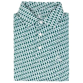 The Mitten | Performance Polo | The Mitten - Forest Green/White