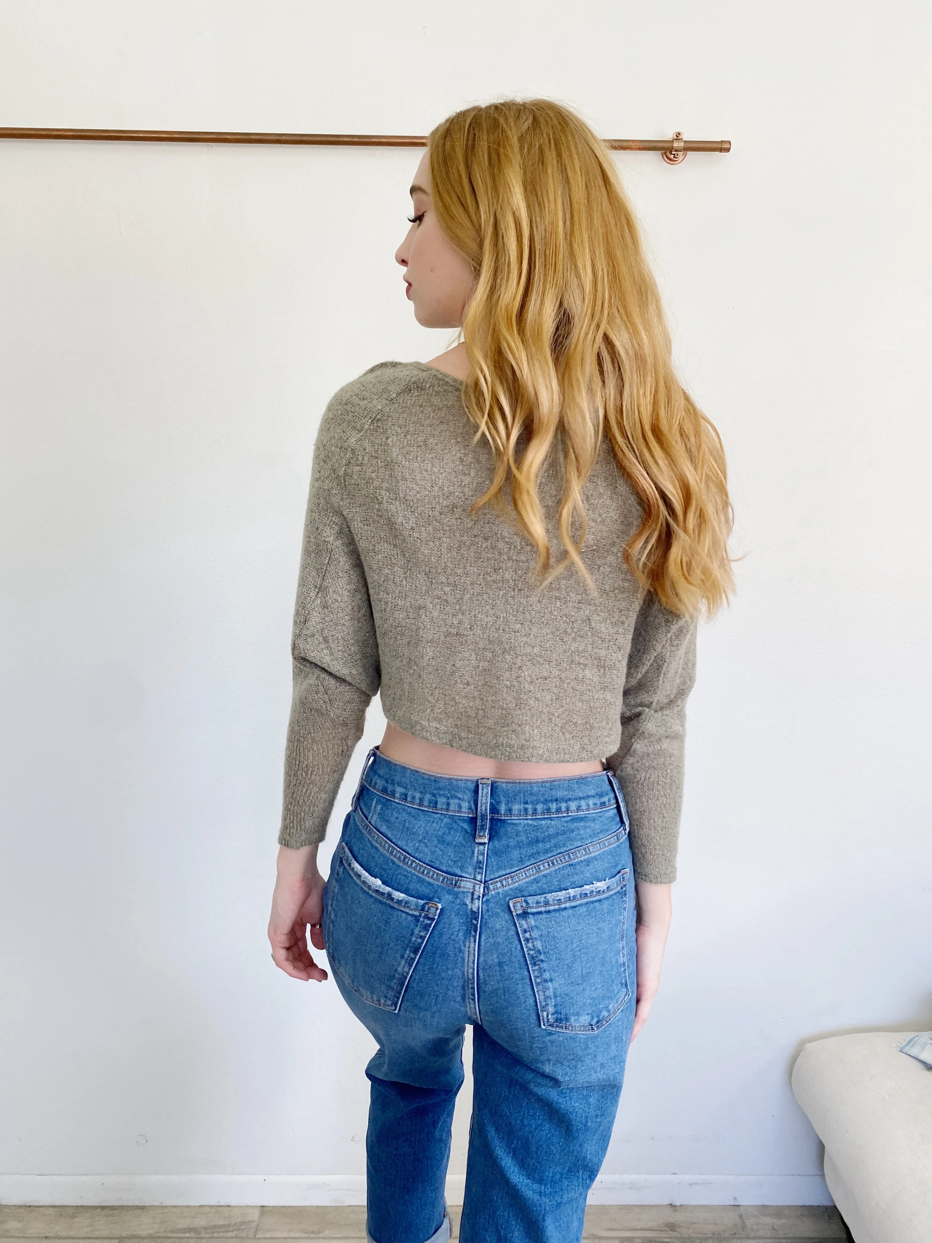 TOBI Knit Neutral super soft Crop Sweater XS