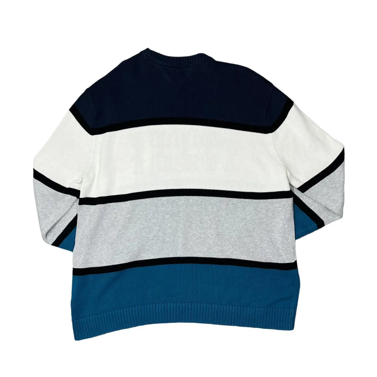 TOMMY JEANS Tommy Hilfiger Big Spellout Colour Block Knit Crewneck Sweater Jumper