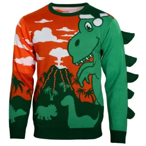 Ugly Christmas Sweater JulesRoche 3D LED T-Rex Design