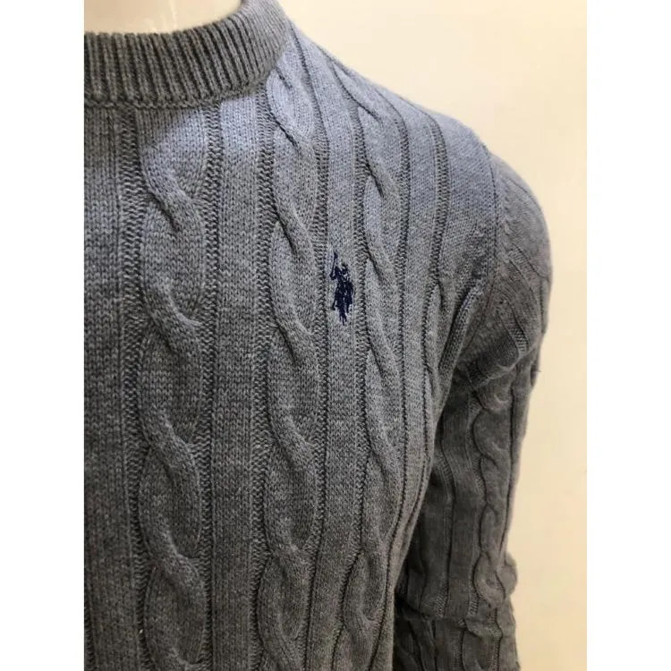 Uspa Cable Knit Sweater Grey