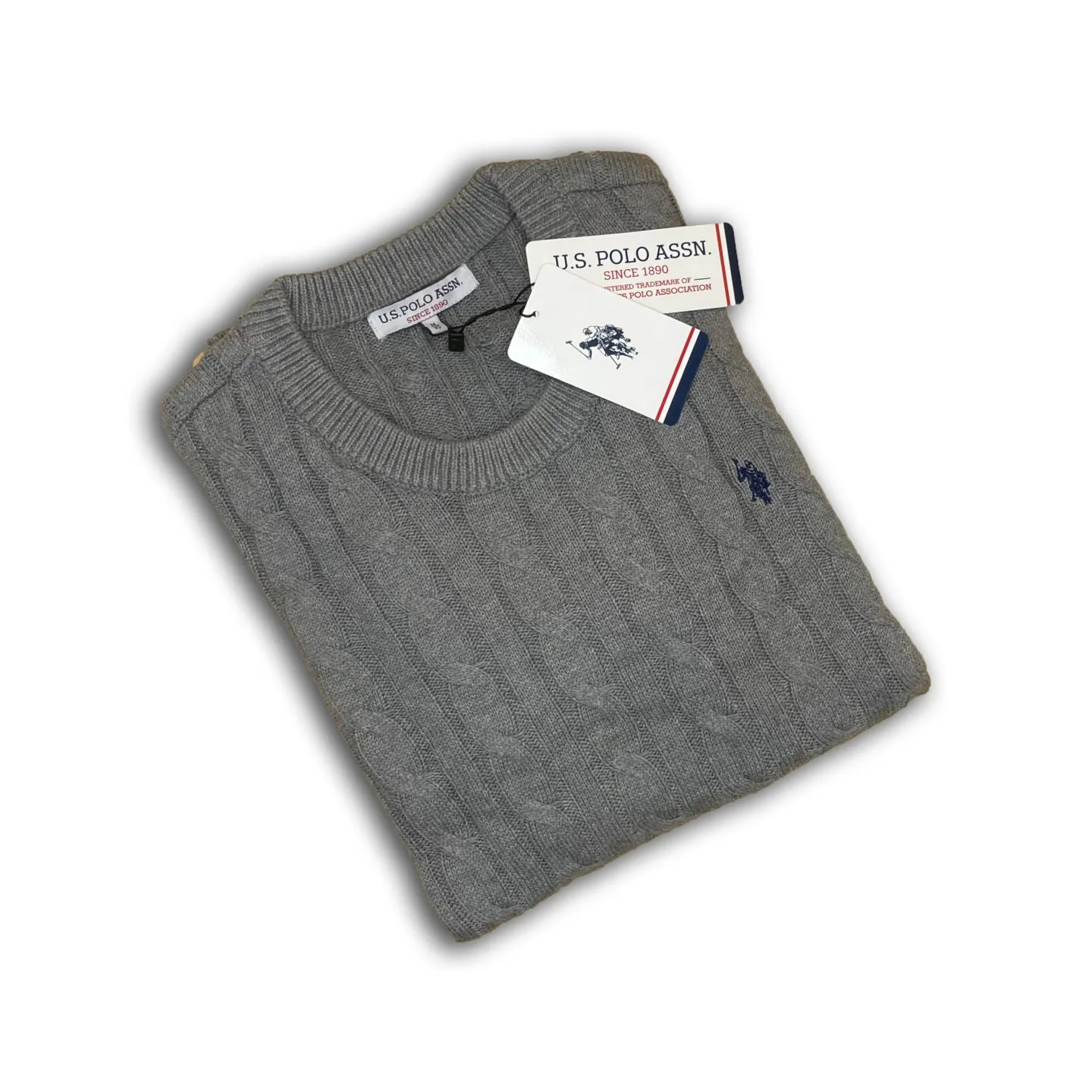 Uspa Cable Knit Sweater Grey