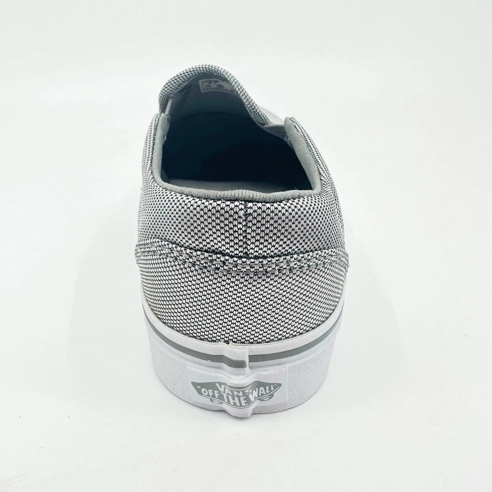 Vans Asher (Textile) Silver White Gray Womens Size 6 Casual Slip On Shoes