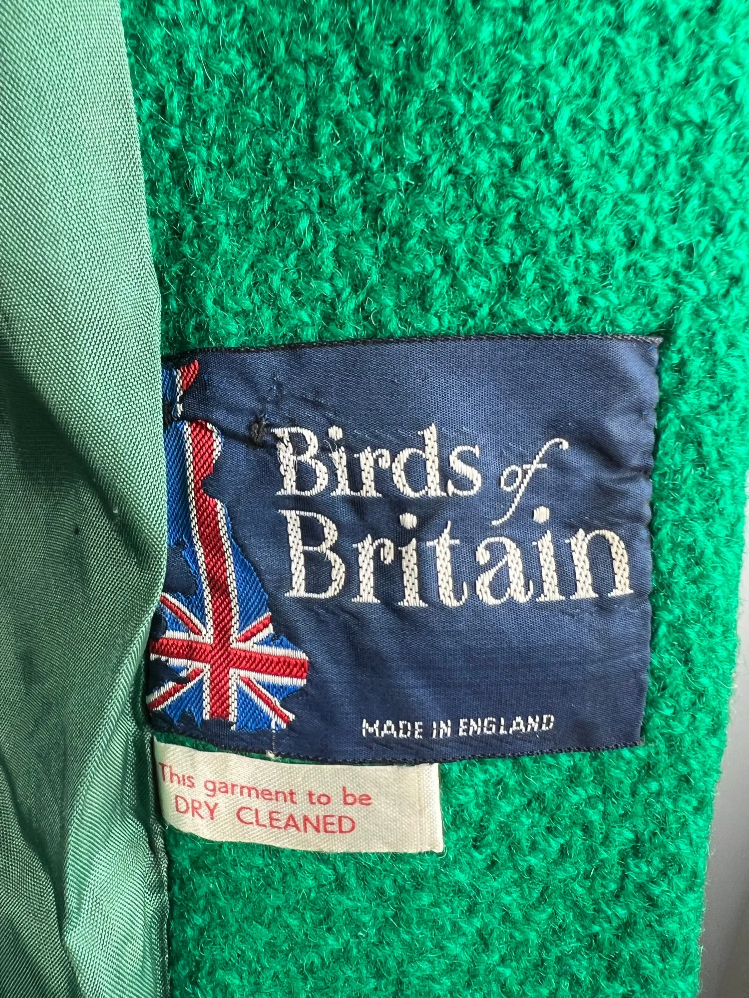 Vintage 1960s Hooded Faux Fur Trim Toggle Princess Coat in Green by Birds of Britain - Size UK 10