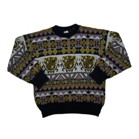 Vintage 90’s ENCO Coat Of Arms Patterned Knit Crewneck Sweater Jumper