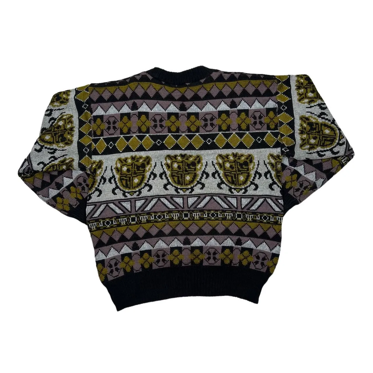 Vintage 90’s ENCO Coat Of Arms Patterned Knit Crewneck Sweater Jumper