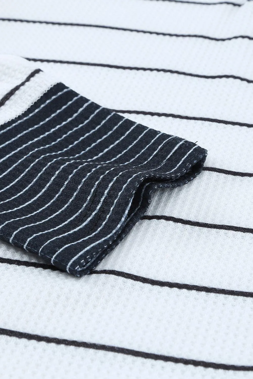 Warm Striped Knit Henley Long Sleeve T-Shirt