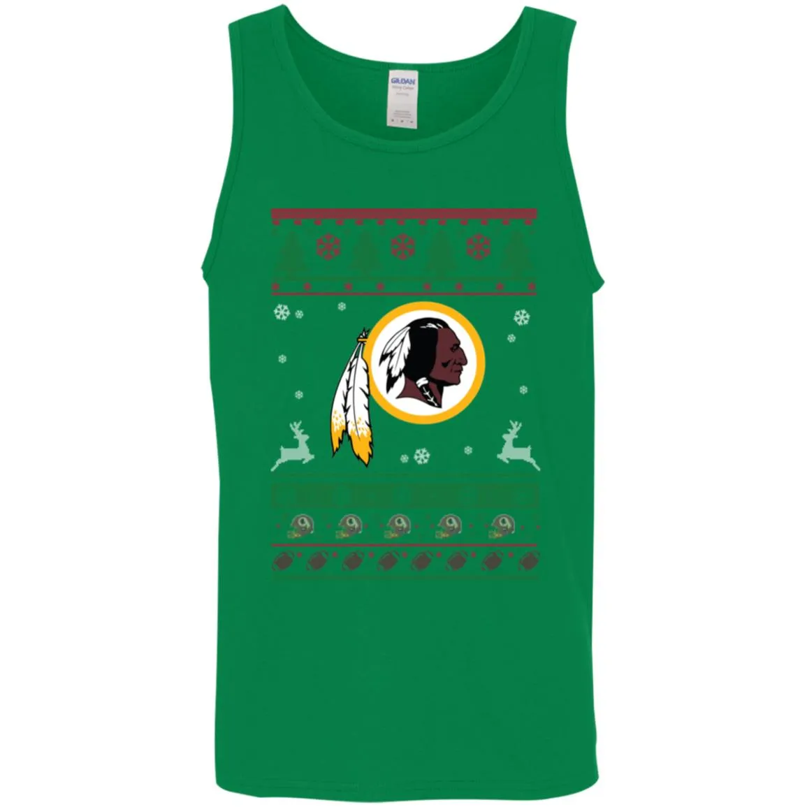 Washington Redskins Logo Football Teams Ugly Christmas Sweater Men Tank Top