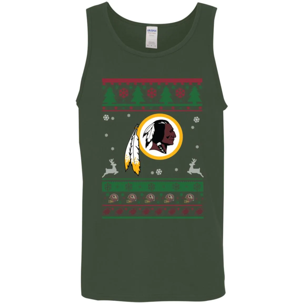 Washington Redskins Logo Football Teams Ugly Christmas Sweater Men Tank Top