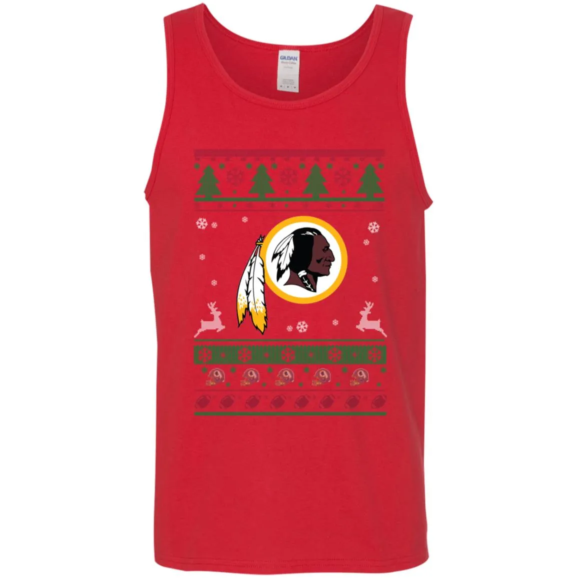 Washington Redskins Logo Football Teams Ugly Christmas Sweater Men Tank Top