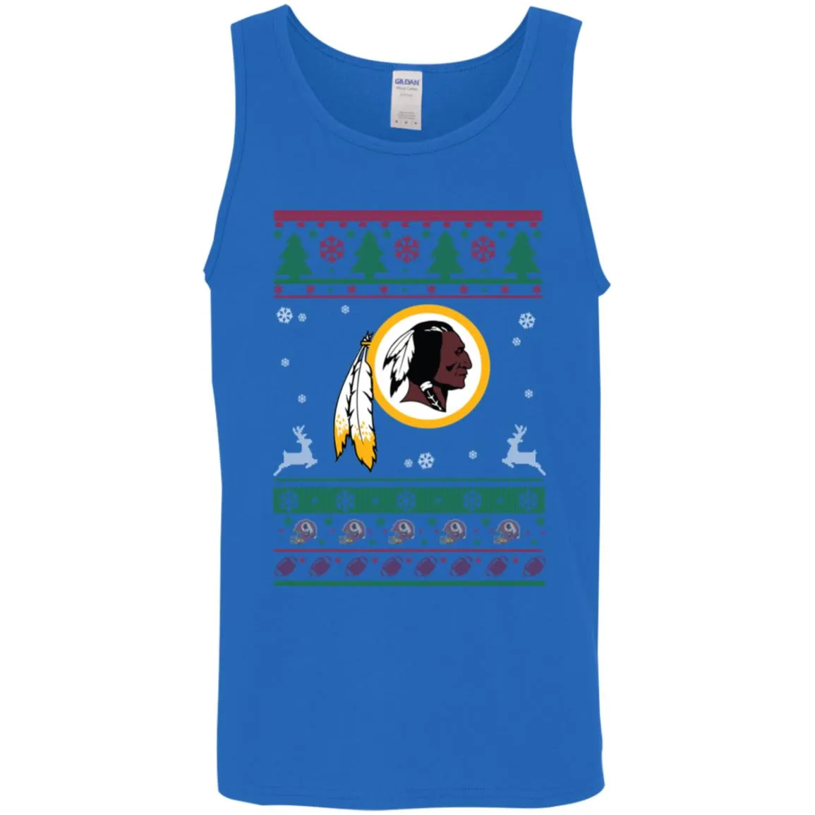 Washington Redskins Logo Football Teams Ugly Christmas Sweater Men Tank Top