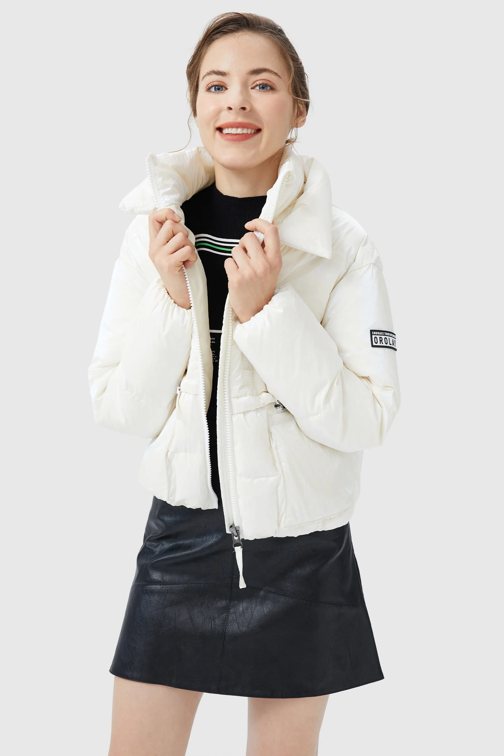 Water-Resistant Stand Collar Puffer Down Coat