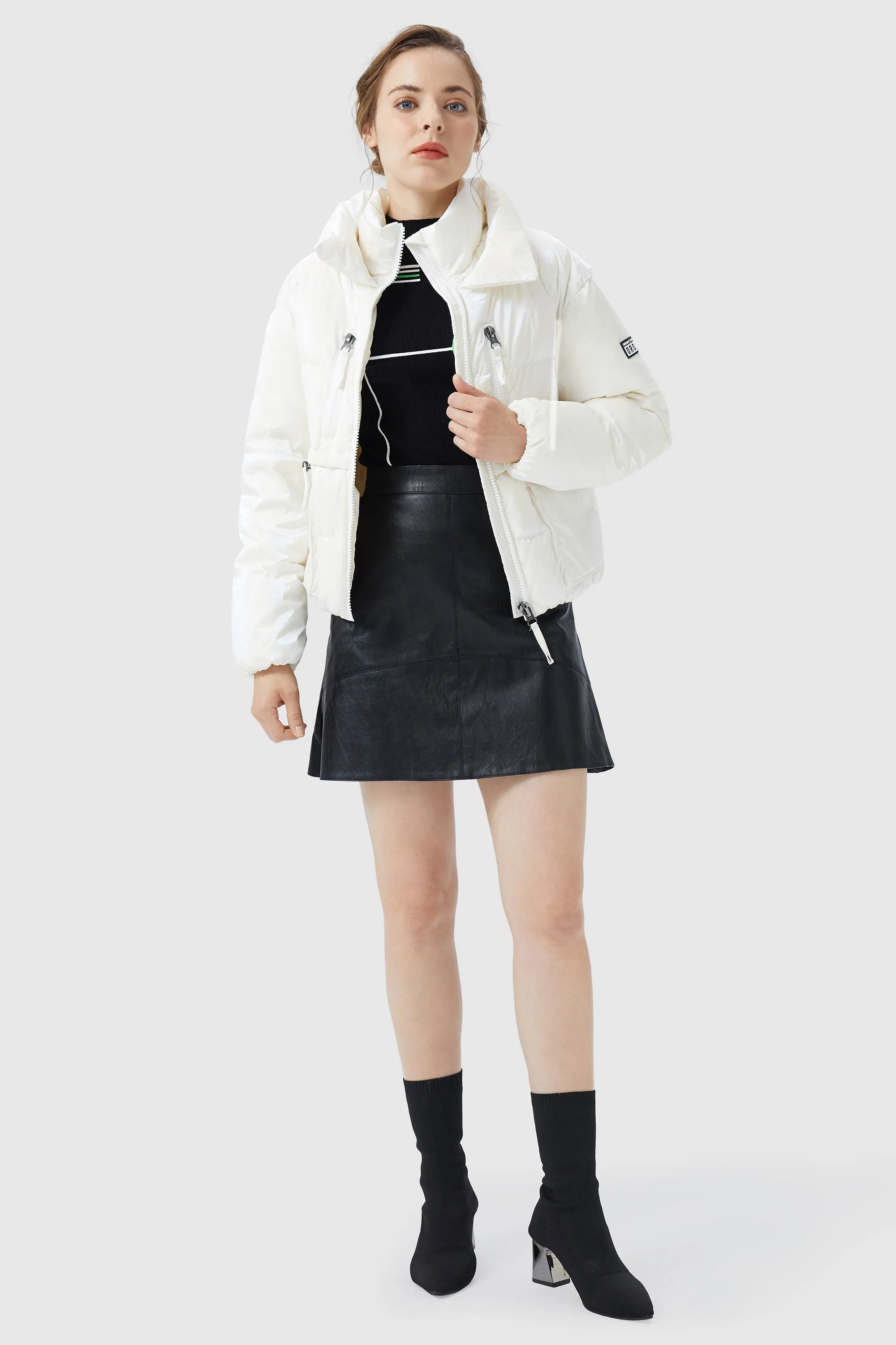 Water-Resistant Stand Collar Puffer Down Coat