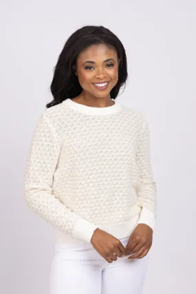 White   Warren Linen Cotton Blend Top in Neutral Combo