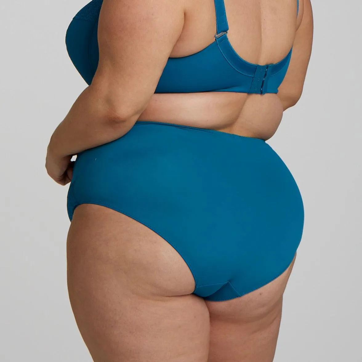 Willow Lace Full Brief - Teal Blue