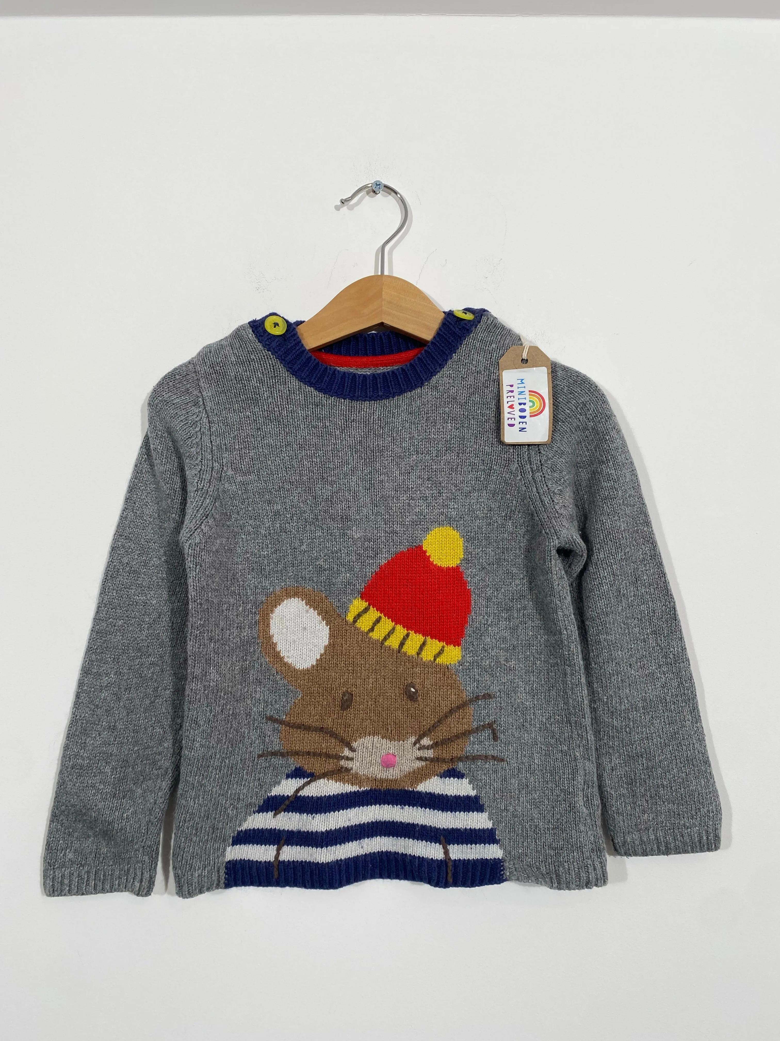 Winter Mouse Grey Knitted Jumper (2-3 Years)