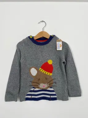 Winter Mouse Grey Knitted Jumper (2-3 Years)