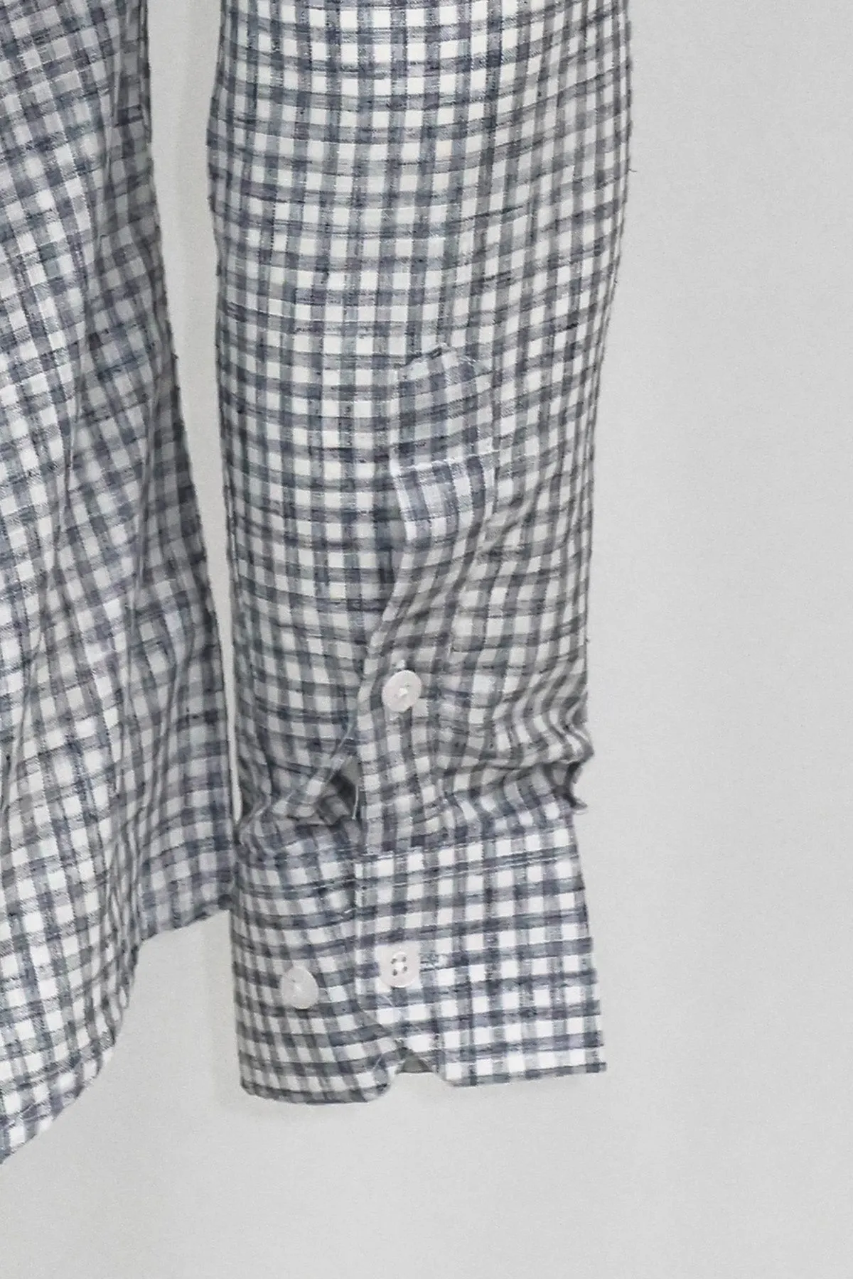 WSS Plaid Slim Fit Black Men Shirt  - Singen