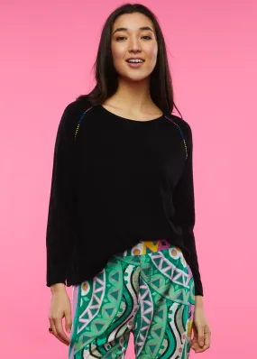 Zaket & Plover - Raglan Stitch Sweater - Black